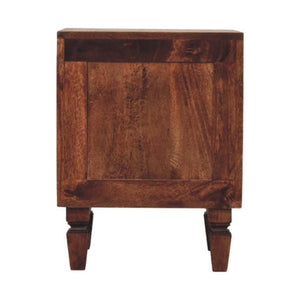 Harper Nightstand | Solid Mango Wood | Amber Oak Finish | 2 Drawer Bedside Table