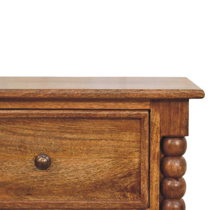Harper Spindle Bedside Table | Timber Nightstand | Classic Bedroom Storage