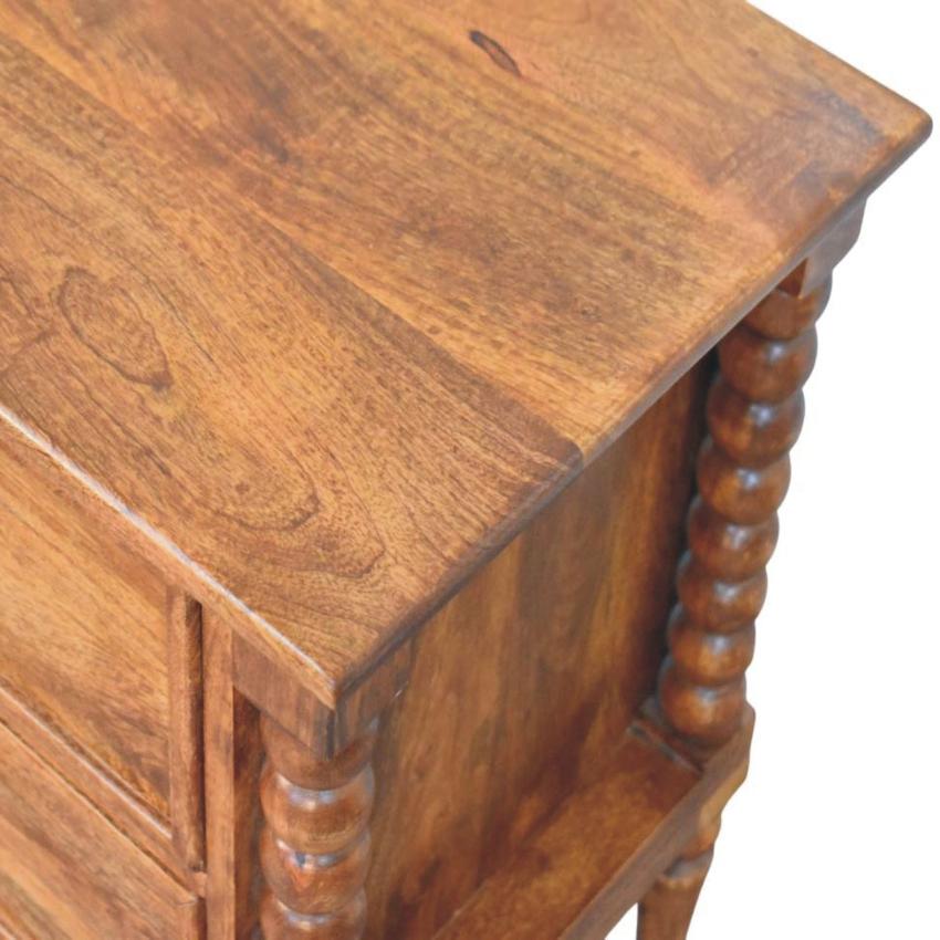 Harper Spindle Bedside Table | Timber Nightstand | Classic Bedroom Storage