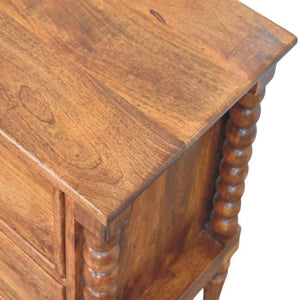 Harper Spindle Bedside Table | Timber Nightstand | Classic Bedroom Storage