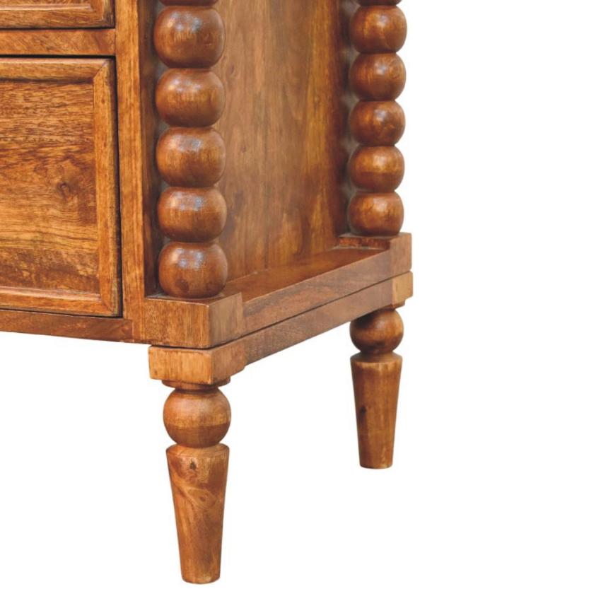Harper Spindle Bedside Table | Timber Nightstand | Classic Bedroom Storage