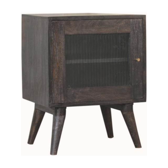Havana Ash Black Bedside Table | Solid Mango Wood | Nordic Style