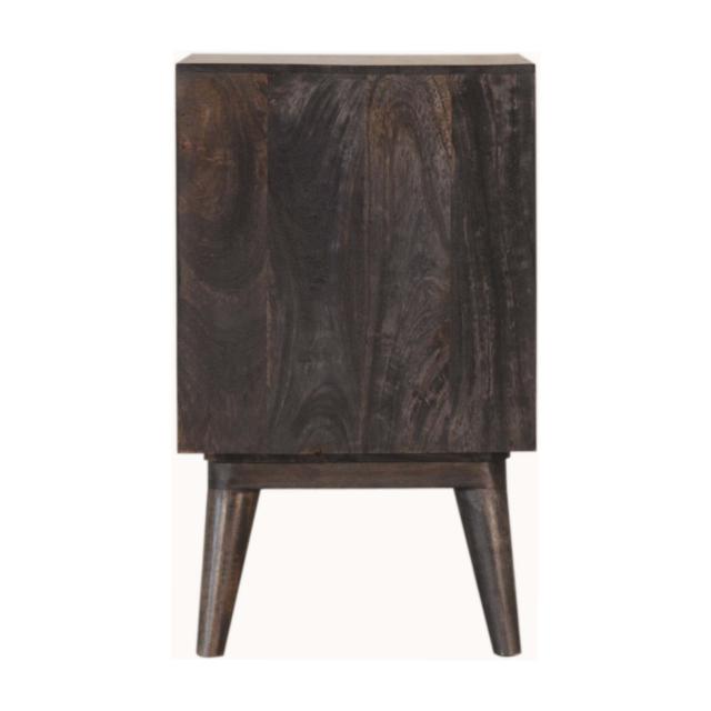 Havana Ash Black Bedside Table | Solid Mango Wood | Nordic Style