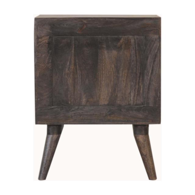 Havana Ash Black Bedside Table | Solid Mango Wood | Nordic Style