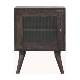 Havana Ash Black Bedside Table | Solid Mango Wood | Nordic Style