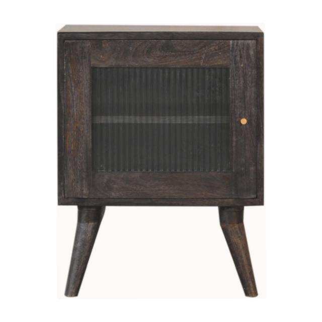 Havana Ash Black Bedside Table | Solid Mango Wood | Nordic Style