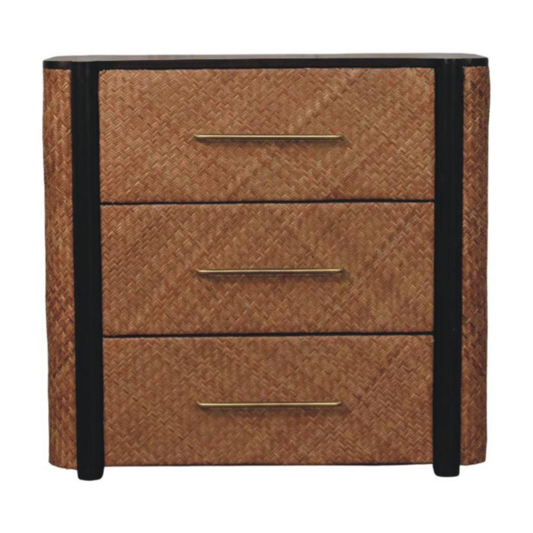 Havana Weave 3-Drawer Chest | Woven Texture | Bedroom Storage