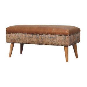 Haven Durrie Bench | Woven Textile Upholstery | Hallway & Bedroom Seating