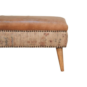 Haven Durrie Bench | Woven Textile Upholstery | Hallway & Bedroom Seating