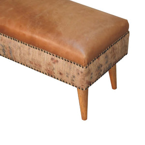 Haven Durrie Bench | Woven Textile Upholstery | Hallway & Bedroom Seating