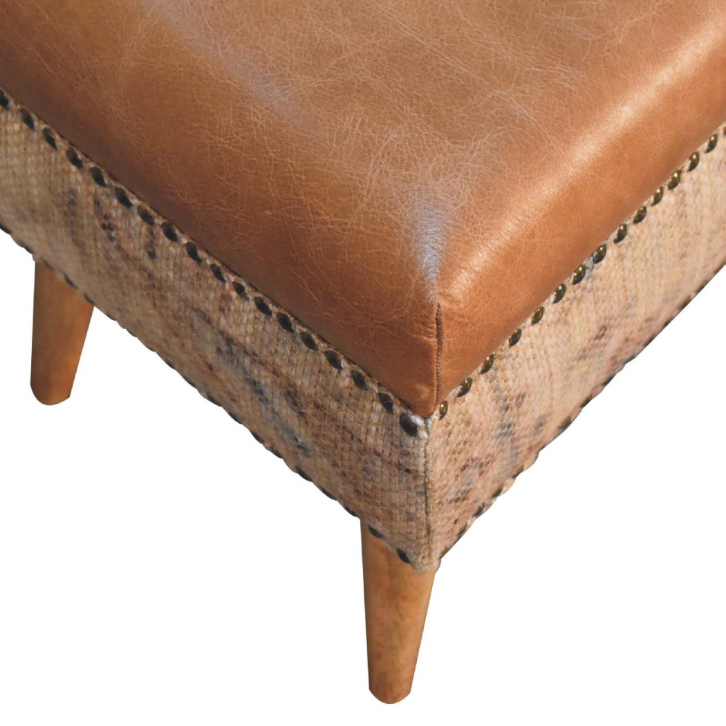 Haven Durrie Bench | Woven Textile Upholstery | Hallway & Bedroom Seating