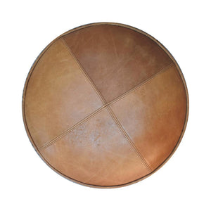 Haven Durrie Round Footstool | Woven Textile Ottoman | Soft Circular Accent