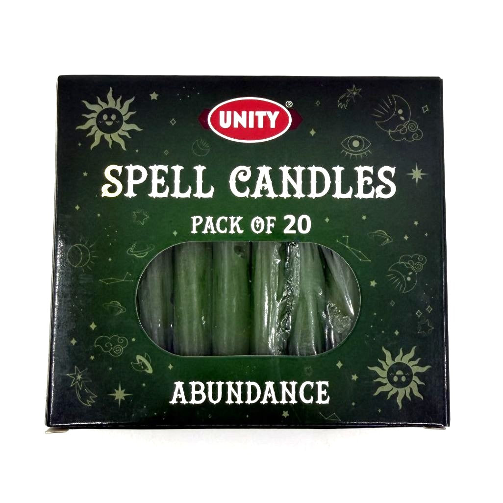 HEM Unity Spell Candles – Abundance | Green Ritual Candles, Pack of 20