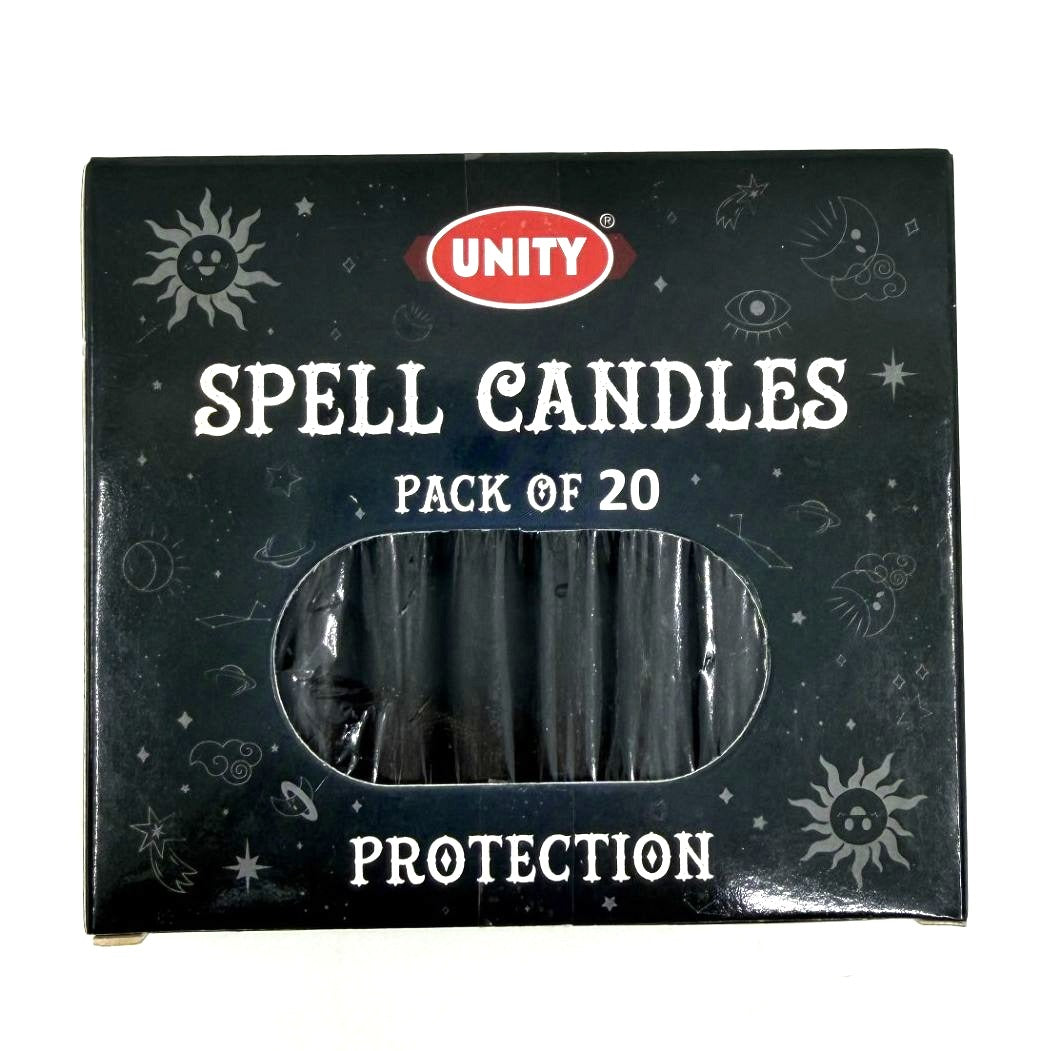 HEM Unity Spell Candles – Protection | Black Ritual Candles, Pack of 20