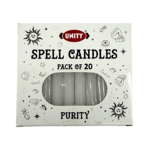 HEM Unity Spell Candles – Purity | White Ritual Candles, Pack of 20