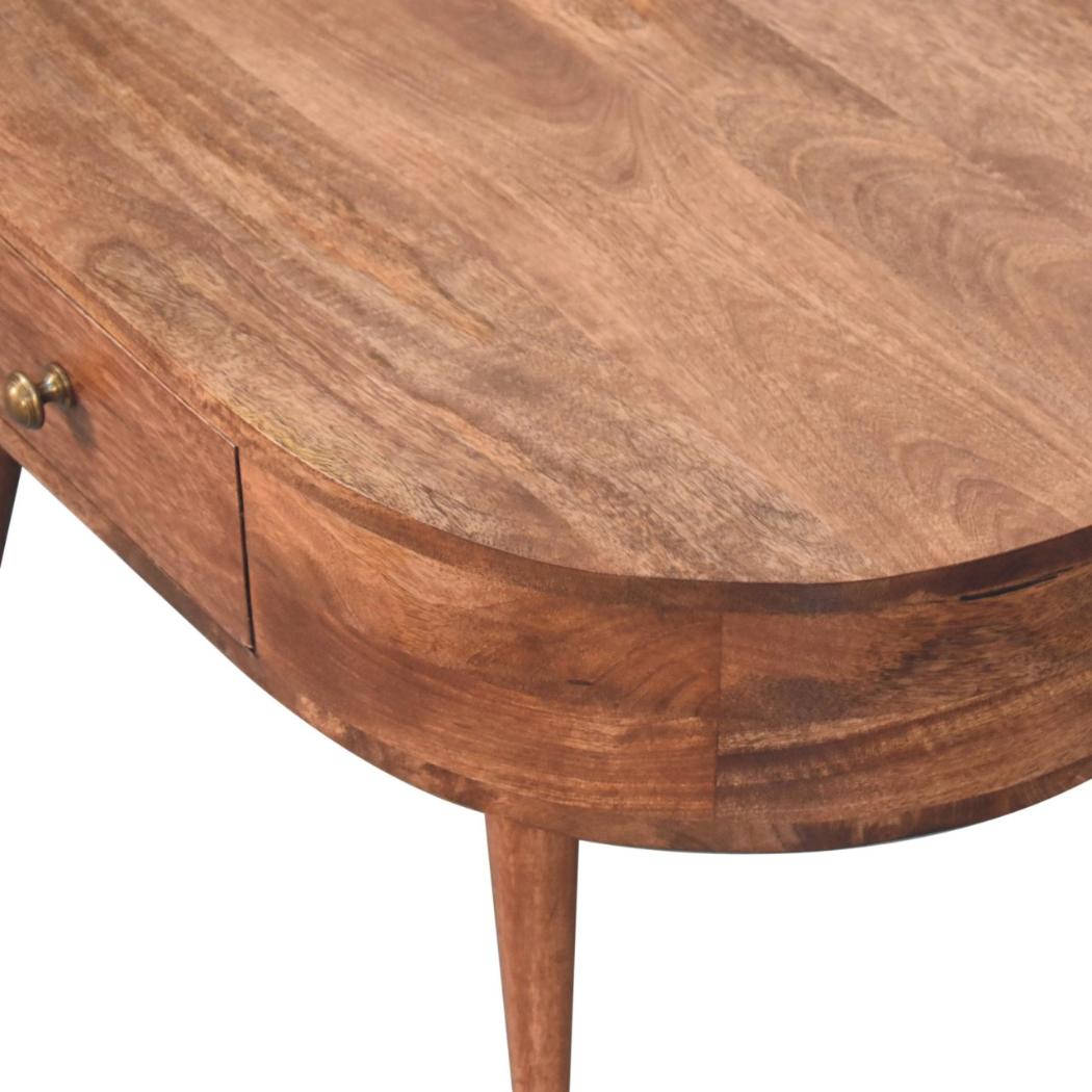 Honey Caramel Coffee Table | Solid Mango Wood | Warm Timber Finish | Minimalist Centre Table