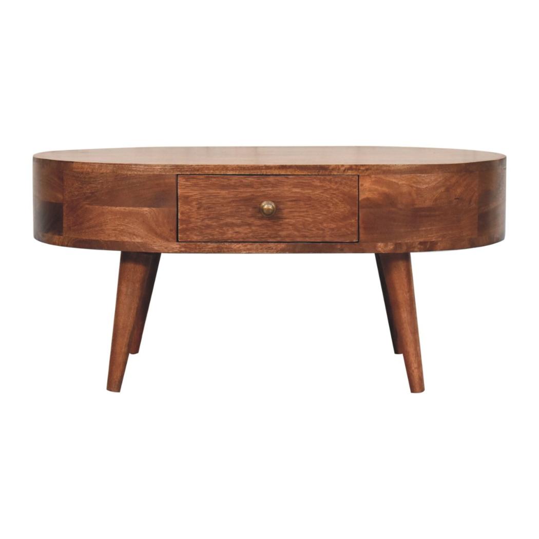 Honey Caramel Coffee Table | Solid Mango Wood | Warm Timber Finish | Minimalist Centre Table