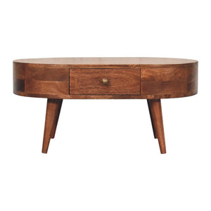 Honey Caramel Coffee Table | Solid Mango Wood | Warm Timber Finish | Minimalist Centre Table