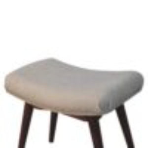 Honey Caramel Curved Bench | Solid Mango Wood | Cream Bouclé Upholstered Accent Bench