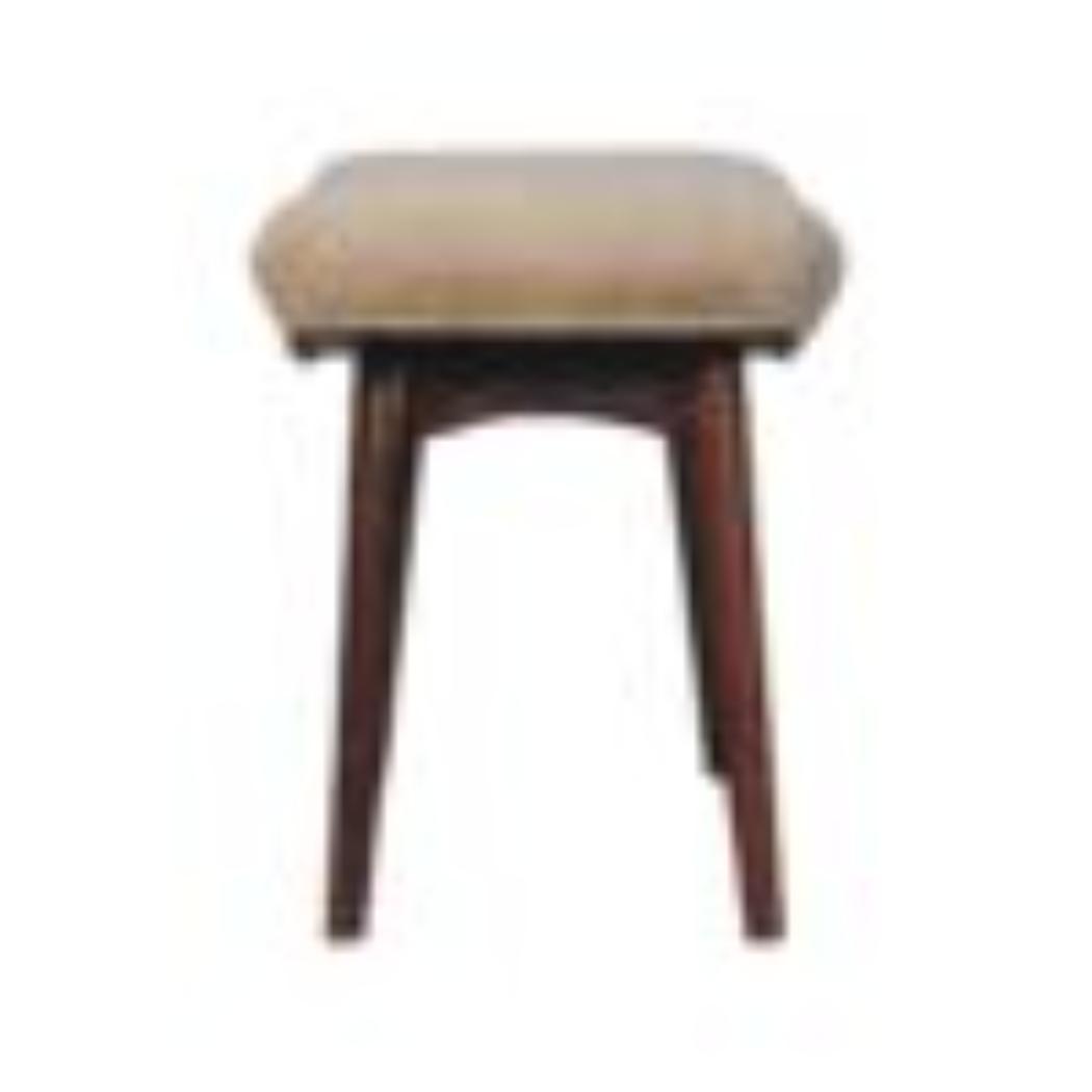 Honey Caramel Curved Bench | Solid Mango Wood | Cream Bouclé Upholstered Accent Bench