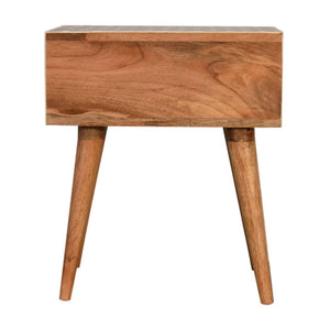 Honeycomb Bone Inlay Bedside Table | Solid Mango Wood | Black & Ivory Finish | 1 Drawer
