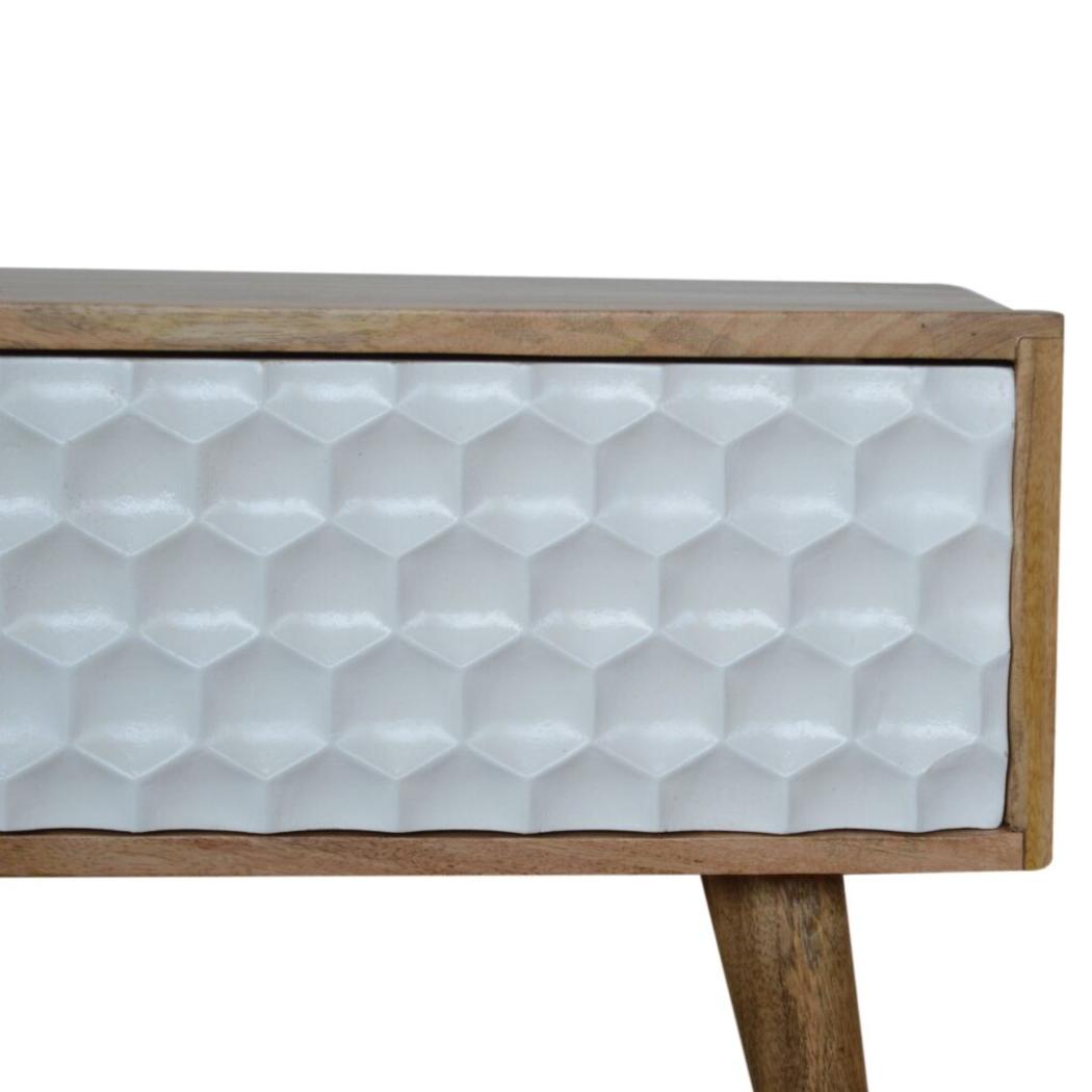 Honeycomb Carved Coffee Table | Textured Design | Living Room Centrepiece