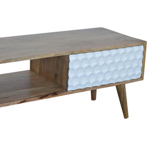 Honeycomb Carved Coffee Table | Textured Design | Living Room Centrepiece