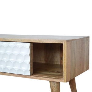 Honeycomb Carved Coffee Table | Textured Design | Living Room Centrepiece