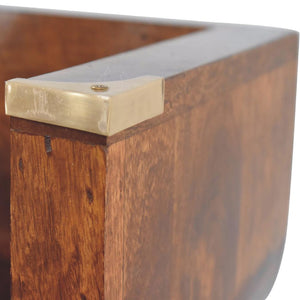 Indira Chestnut Floating Console Table | Solid Mango Wood | Wall-Mounted Hallway Shelf