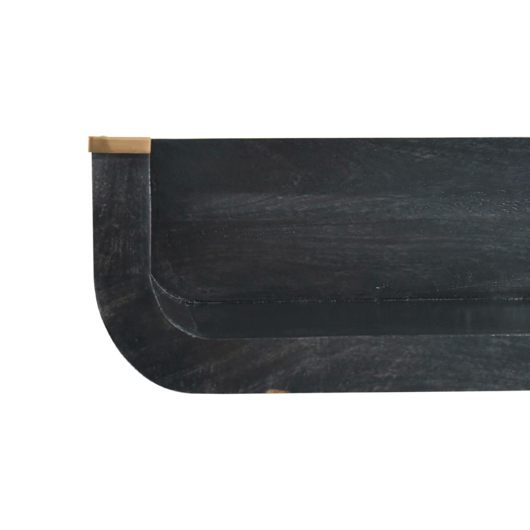 Indira Floating Console Table | Solid Mango Wood | Ash Black Finish | Wall-Mounted Entryway Shelf