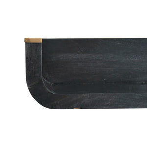 Indira Floating Console Table | Solid Mango Wood | Ash Black Finish | Wall-Mounted Entryway Shelf