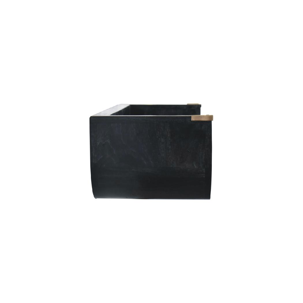 Indira Floating Console Table | Solid Mango Wood | Ash Black Finish | Wall-Mounted Entryway Shelf