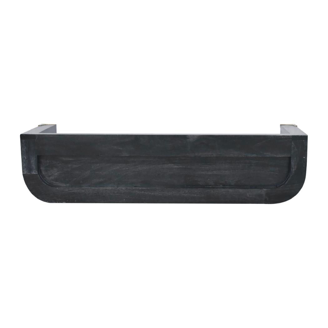 Indira Floating Console Table | Solid Mango Wood | Ash Black Finish | Wall-Mounted Entryway Shelf