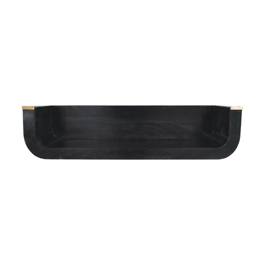 Indira Floating Console Table | Solid Mango Wood | Ash Black Finish | Wall-Mounted Entryway Shelf