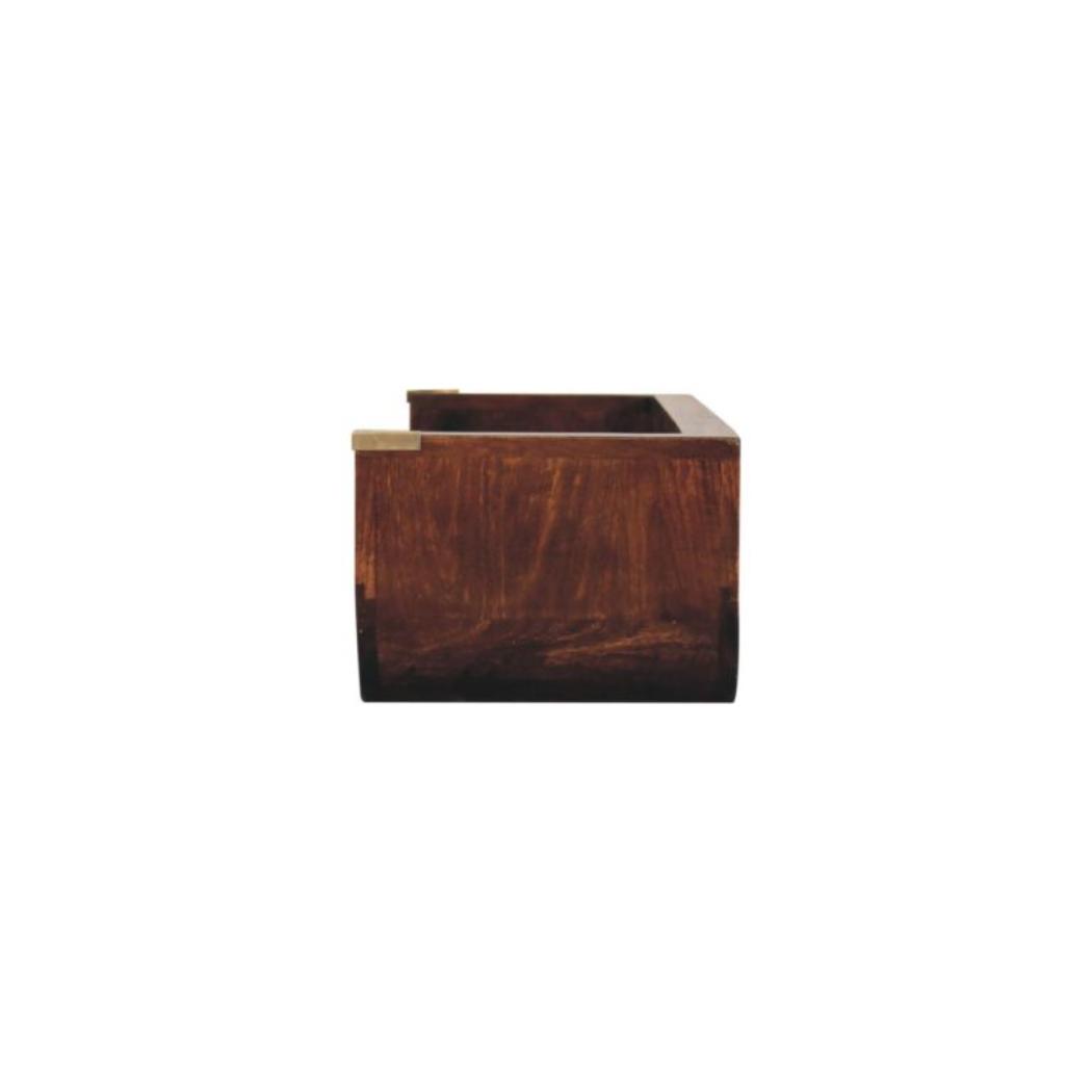 Indira Floating Console Table | Solid Mango Wood | California Walnut Finish | Wall-Mounted Shelf