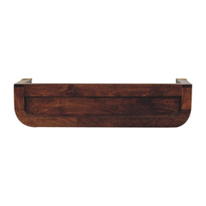 Indira Floating Console Table | Solid Mango Wood | California Walnut Finish | Wall-Mounted Shelf