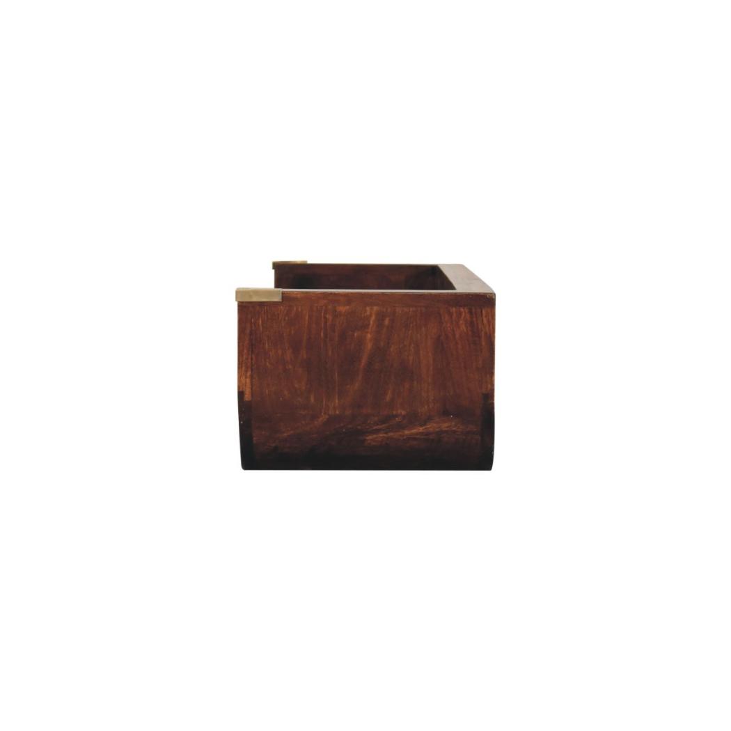 Indira Floating Console Table | Solid Mango Wood | California Walnut Finish | Wall-Mounted Shelf