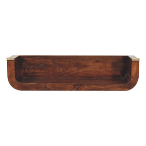 Indira Floating Console Table | Solid Mango Wood | California Walnut Finish | Wall-Mounted Shelf