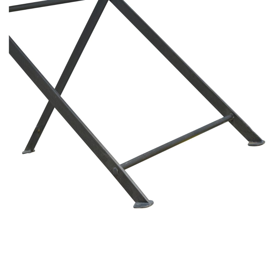 Industrial Butler Tray Table | Solid Mango Wood | Chestnut Finish | Folding Metal Stand