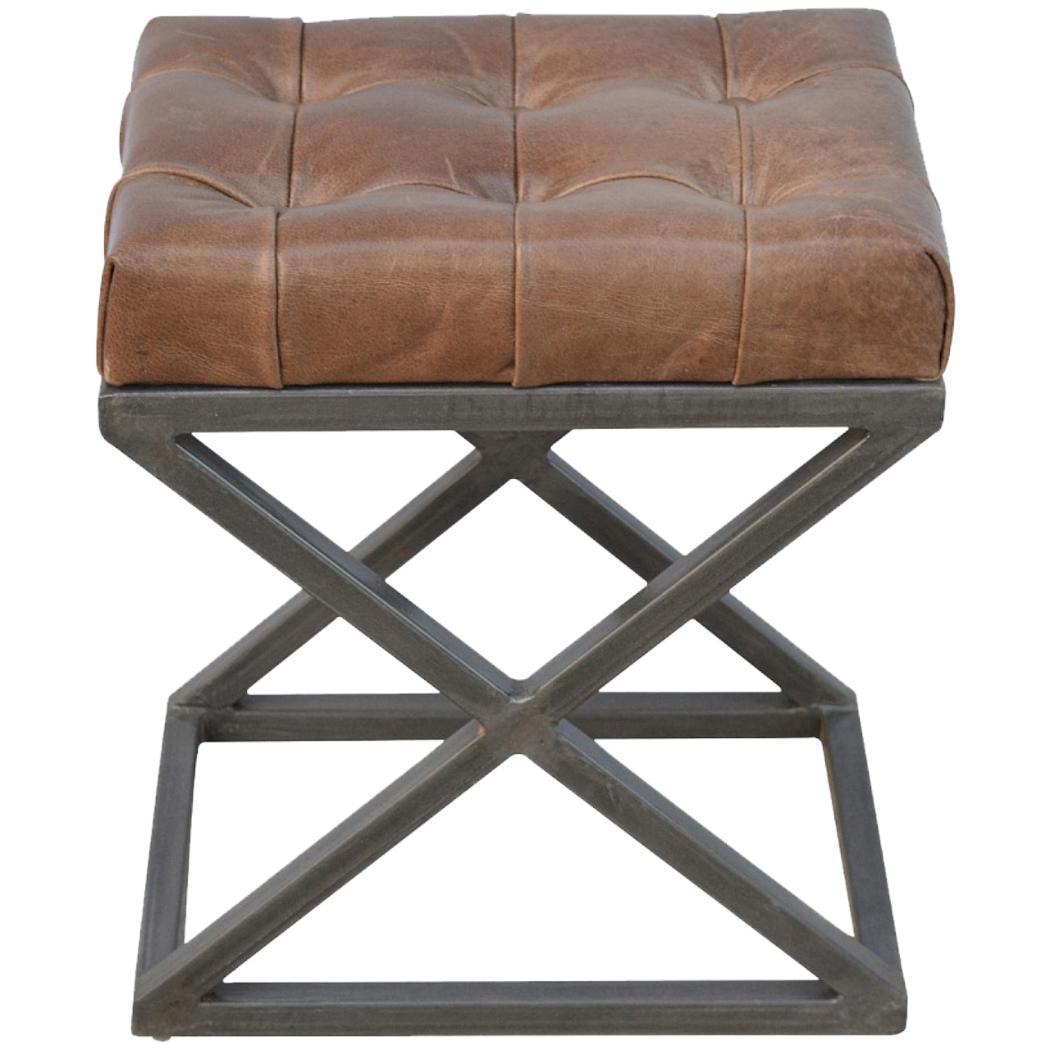 Industrial Cross Metal Coffee Table | Metal Base | Rustic-Industrial Design