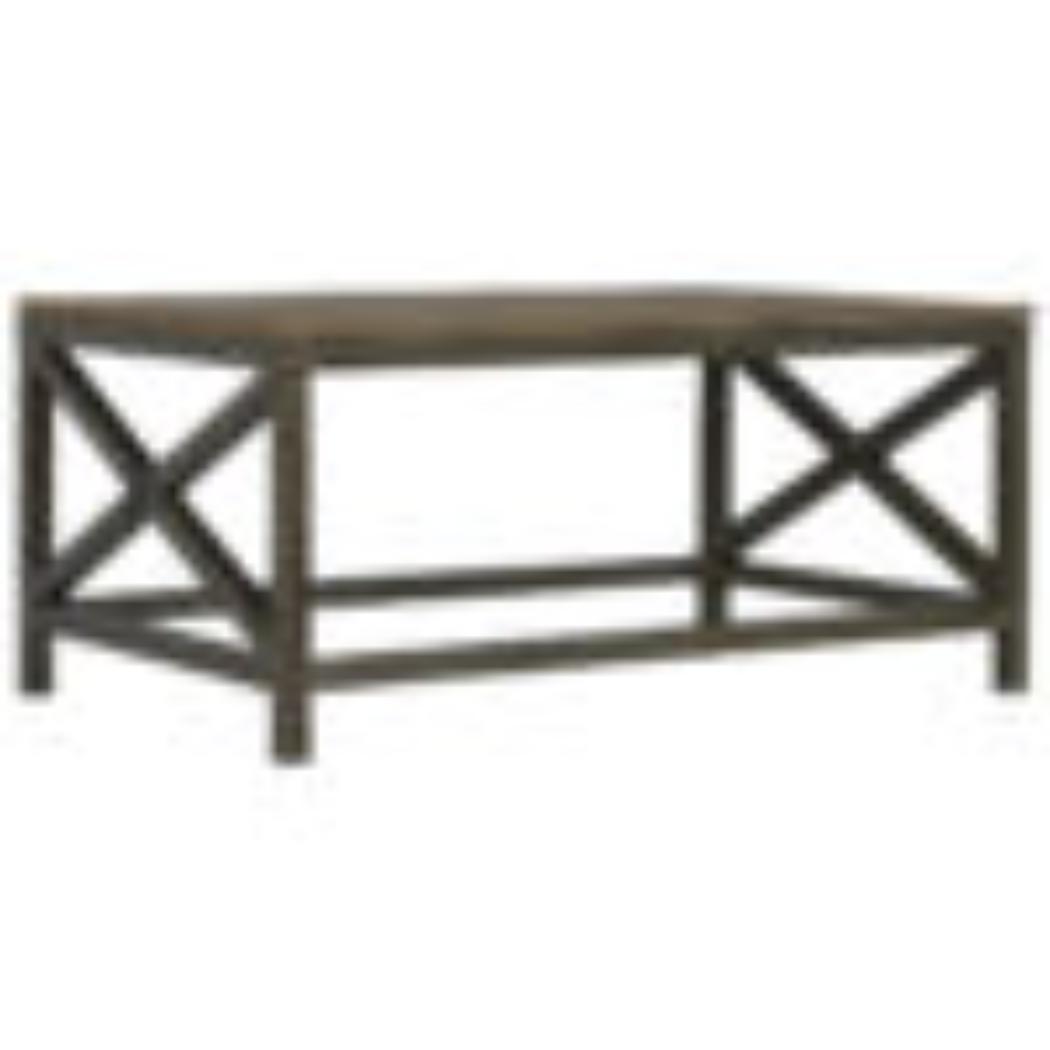 Industrial Cross Metal Coffee Table | Oatmeal Finish | Rustic-Industrial Design