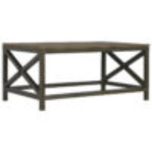 Industrial Cross Metal Coffee Table | Oatmeal Finish | Rustic-Industrial Design