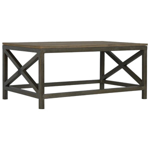Industrial Cross Metal Coffee Table | Oatmeal Finish | Rustic-Industrial Design