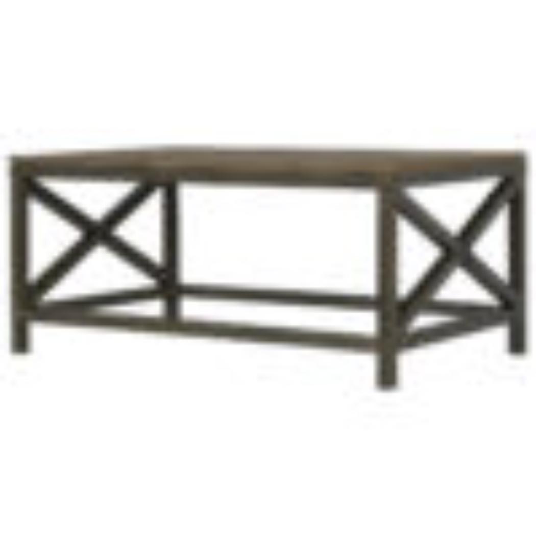 Industrial Cross Metal Coffee Table | Oatmeal Finish | Rustic-Industrial Design