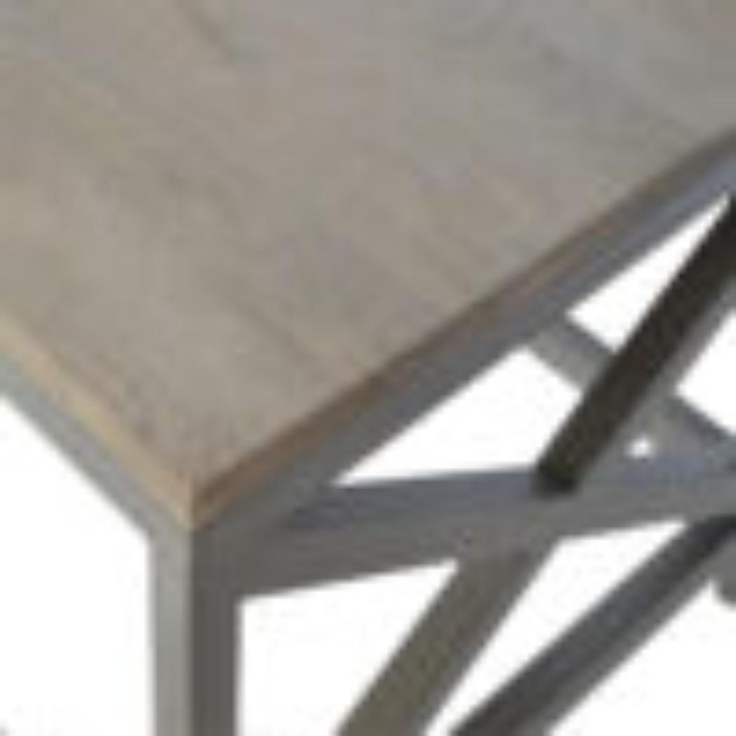 Industrial Cross Metal Coffee Table | Oatmeal Finish | Rustic-Industrial Design