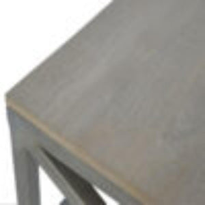 Industrial Cross Metal Coffee Table | Oatmeal Finish | Rustic-Industrial Design