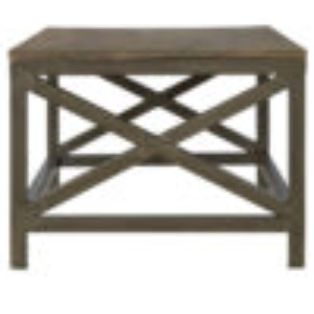 Industrial Cross Metal Coffee Table | Oatmeal Finish | Rustic-Industrial Design