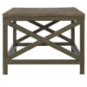 Industrial Cross Metal Coffee Table | Oatmeal Finish | Rustic-Industrial Design