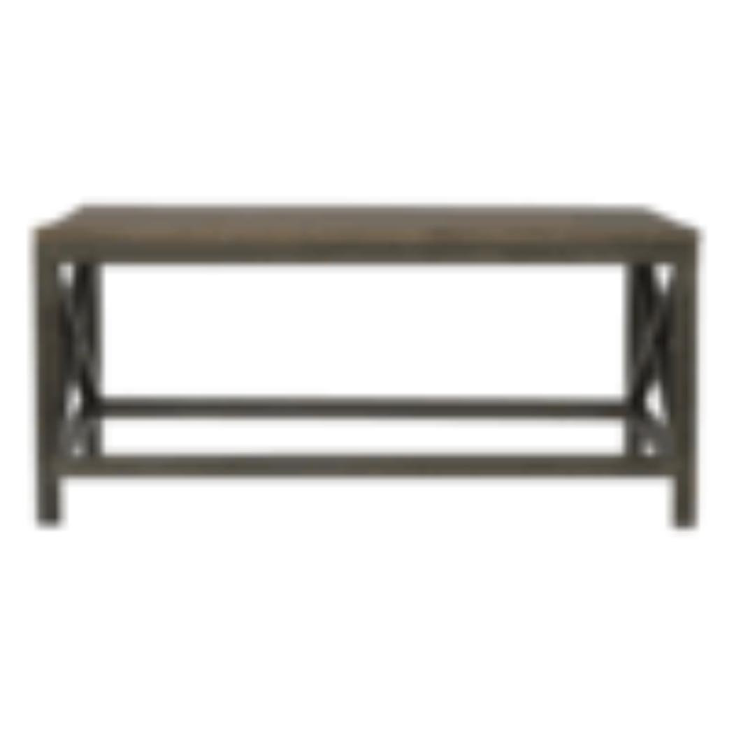 Industrial Cross Metal Coffee Table | Oatmeal Finish | Rustic-Industrial Design