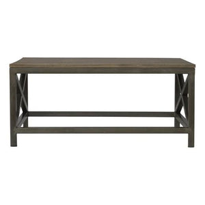 Industrial Cross Metal Coffee Table | Oatmeal Finish | Rustic-Industrial Design